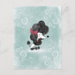 Cute elegant French poodle girly cartoon Postcard