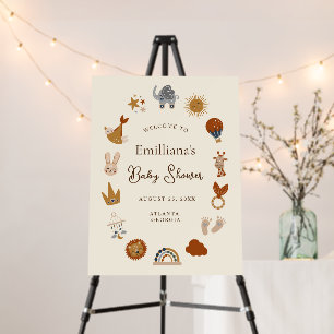 Cute Elegant Gender Neutral Boho Baby Shower Foam Board