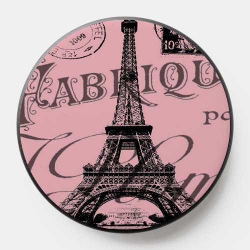 cute elegant girly pink vintage paris eiffel tower PopSocket