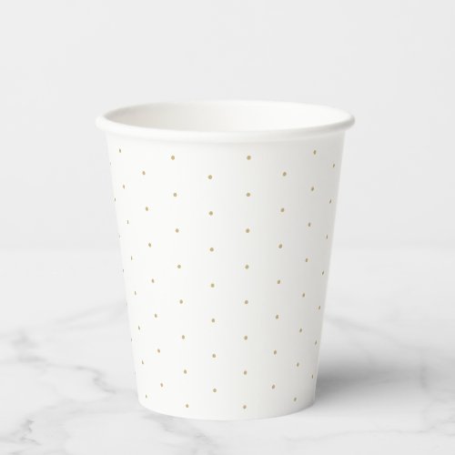 Cute elegant gold white tiny polka dots pattern paper cups