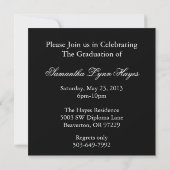 Cute Elegant Graduation Annoucement/Invitation Invitation (Back)