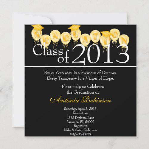 Cute Elegant Graduation AnnouncementInvitation Invitation