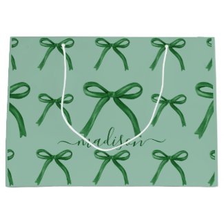 Cute elegant green bow pattern