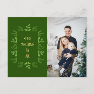 Cute Elegant Holiday Photo Postcard