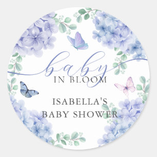 Cute Elegant Hydrangea Floral Garden Baby Shower Classic Round Sticker