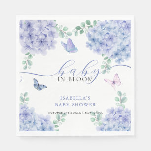 Cute Elegant Hydrangea Floral Garden Baby Shower Napkins