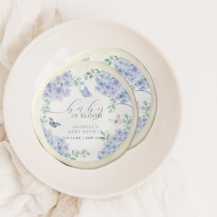Cute Elegant Hydrangea Floral Garden Baby Shower  Sugar Cookie
