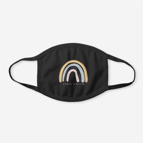 CUTE ELEGANT KIDS HEART SCANDI BLUSH BLUE RAINBOW BLACK COTTON FACE MASK