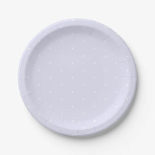 Cute elegant lavender lilac white tiny polka dots paper plates
