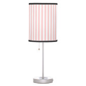 Cute Elegant Light Rose Pink White Striped Nursery Table Lamp (Right)