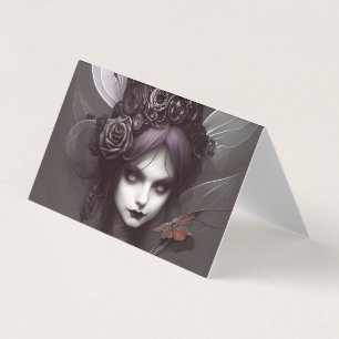 Cute Elegant Little Gothic Witch Fae Faery Artwork Business Card