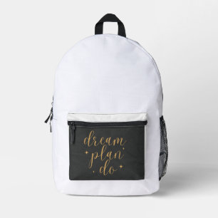 Cute Elegant Minimalistic Dream Plan Do Organizer Printed Backpack