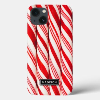 Cute Elegant Peppermint Candy Canes Iphone 13 Case by girlygirlgraphics at Zazzle
