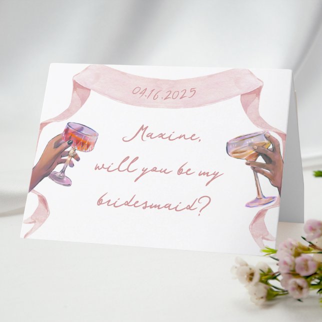 Cute Elegant Personalized Bridesmaid Proposal Card (perfect little card to propose to your bridesmaids! )