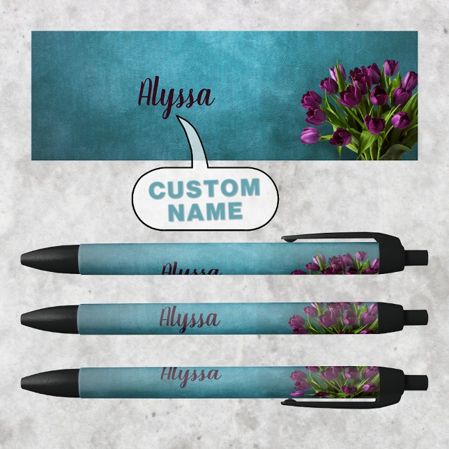 Cute & Elegant Personalized Name Tulips Pen (Bloom in Style: Personalized Tulips Pen 🌷)
