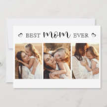 Cute Elegant Photo Collage Mother's Day Card