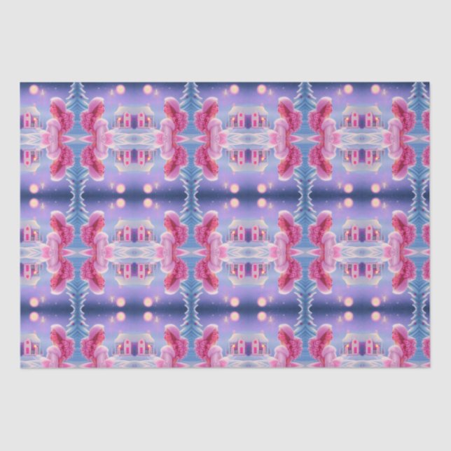 Cute Elegant Pink Girly Christmas Tissue Paper (Front)