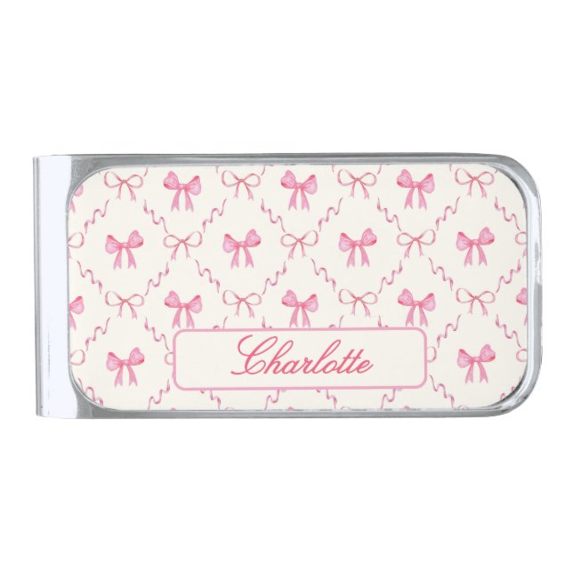 Cute Elegant Pink Money Clip (Front)