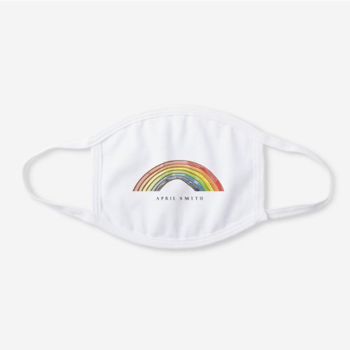 CUTE ELEGANT RED BLUE GREEN KIDS RAINBOW COLORFUL WHITE COTTON FACE MASK