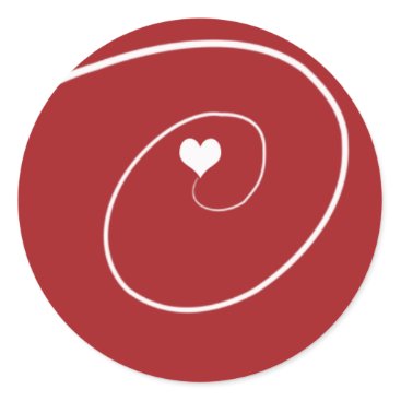 Cute Elegant Red Heart Valentine Love Classic Round Sticker