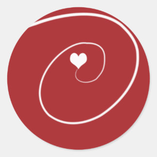Cute Elegant Red Heart Valentine Love Classic Round Sticker