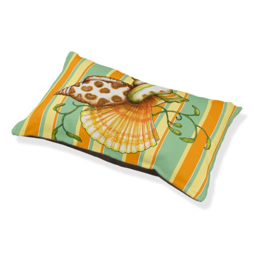 Cute Elegant Stylish Seashells Stripes Pattern Pet Bed
