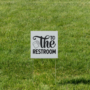 Cute Elegant To The Restroom Toilet Washroom Sign