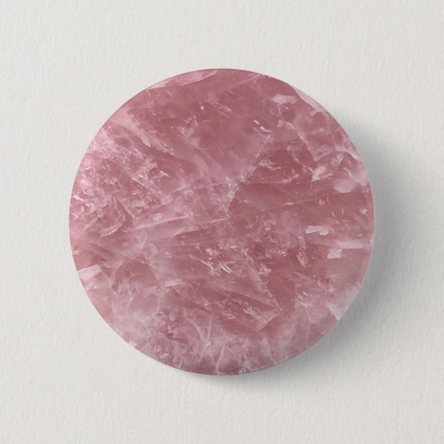 Cute Elegant Trendy Baby Pink Rose Quartz Crystal Button (Front)
