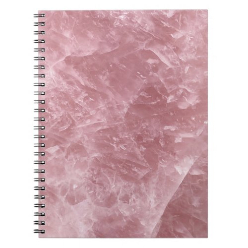 Cute Elegant Trendy Baby Pink Rose Quartz Crystal Notebook