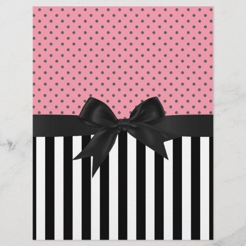 Cute elegant trendy stripes polka dots pattern flyer