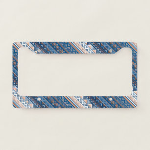 Cute elegant ukrainian patterns design license plate frame