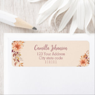 Cute Elegant Watercolor Botanical Address Label