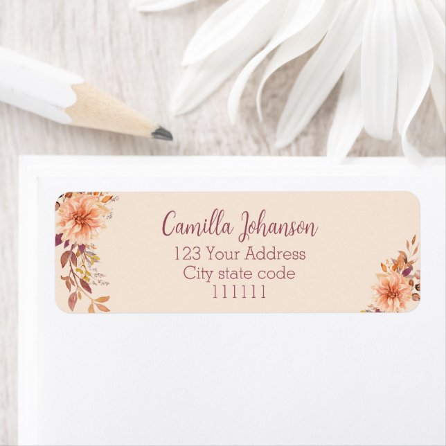 Cute Elegant Watercolor Botanical Address Label (Insitu)