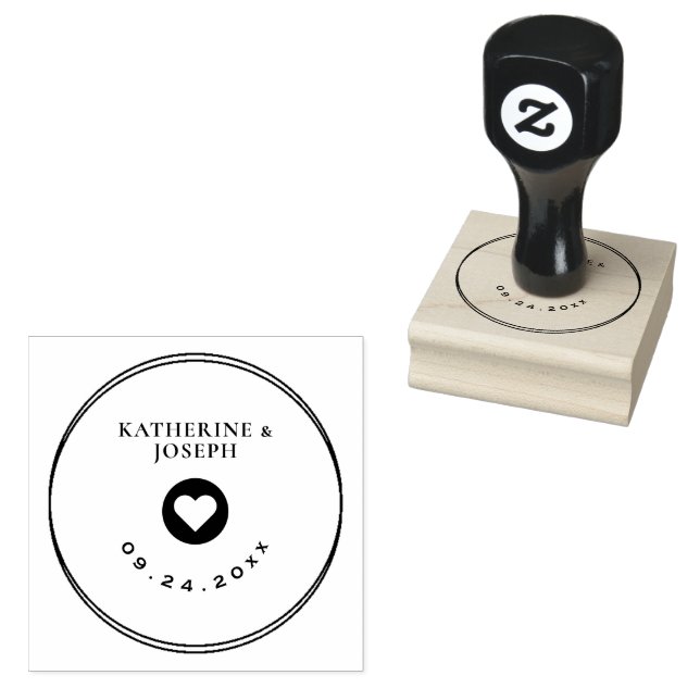 CUTE & ELEGANT WEDDING RETURN ADDRESS RUBBER STAMP (Stamped)