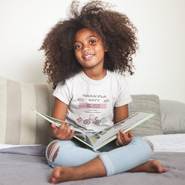 Cute Elementary Graduation Name | Year | School  T-Shirt (Creator Uploaded)