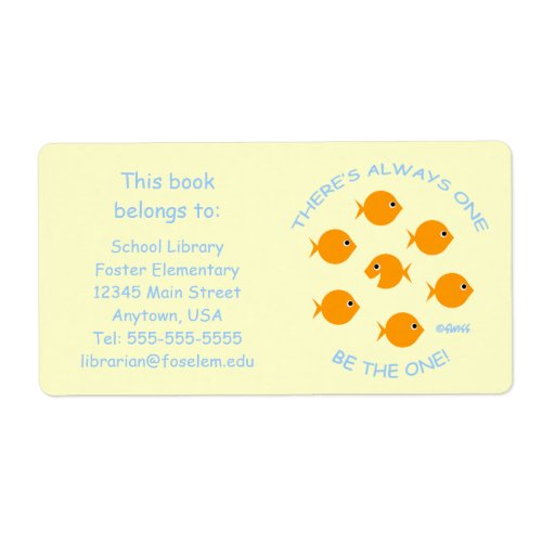 Cute Elementary School Library Book Labels