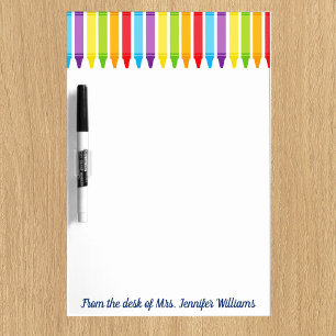 Cute Elementary School Teacher Crayons Custom Dry Erase Board