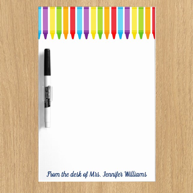 Cute Elementary School Teacher Crayons Custom Dry Erase Board (Creator Uploaded)