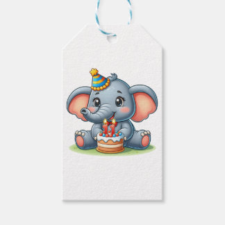Cute Elephant 11th Birthday Gift Tags
