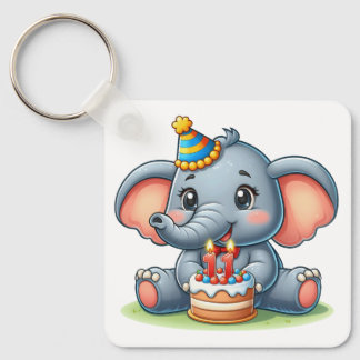 Cute Elephant 11th Birthday Keychain