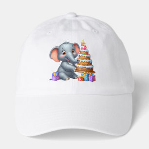 Cute Elephant 5th Birthday Hat
