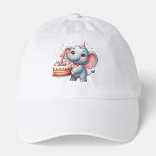 Cute Elephant 7th Birthday Hat