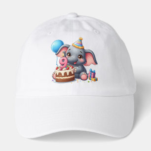 Cute Elephant 9th Birthday Hat