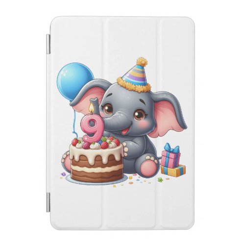 Cute Elephant 9th Birthday iPad Mini Cover