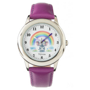 Cute elephant add name girls watch