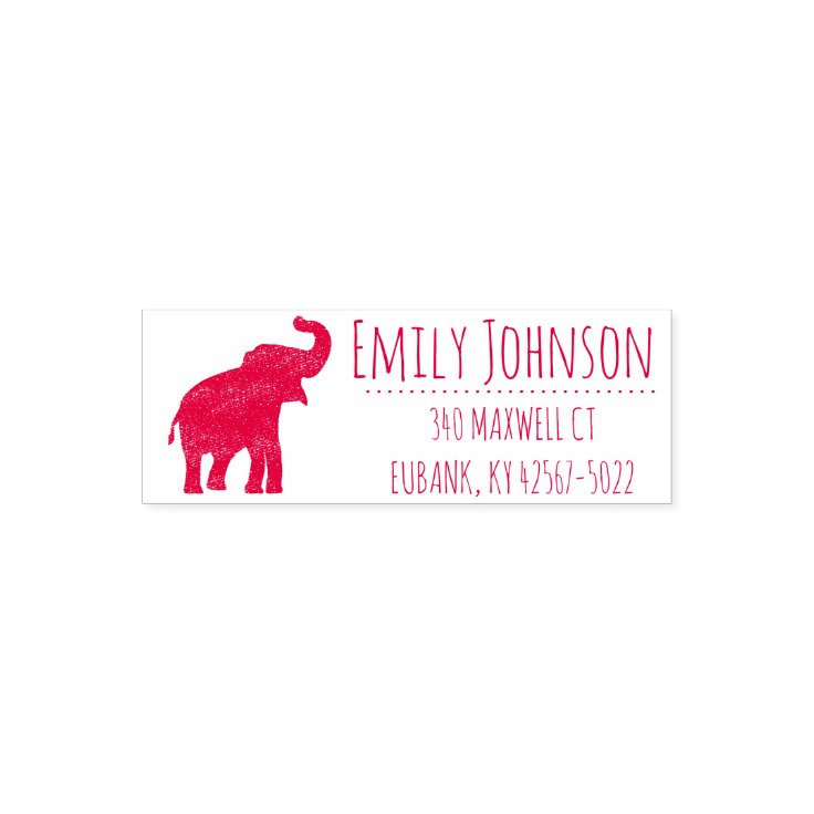 cute elephant address selfinking stamp Zazzle