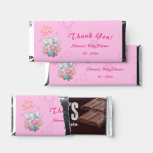 Cute Elephant and Balloon Baby Shower Hershey Bar Favors