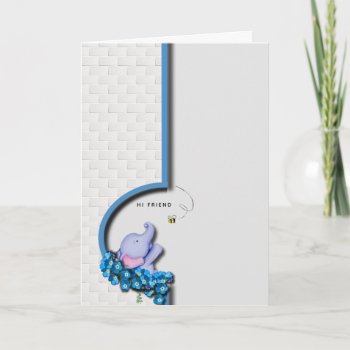 Cute Elephant And Bee Greeting Card by SharonCullars at Zazzle