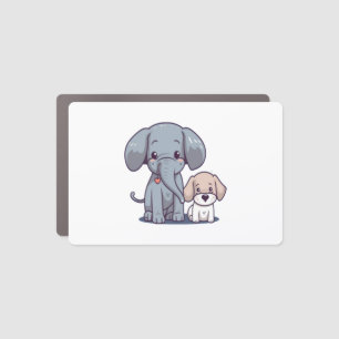 Cute Elephant and dog Car Magnet