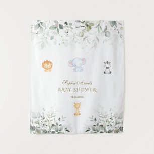 Cute Elephant and Friends Baby Shower Photo Booth Tapestry